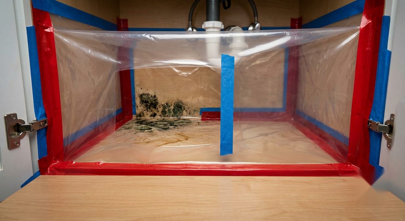 Minor mold cleanup and surface sanitization under 25 square feet